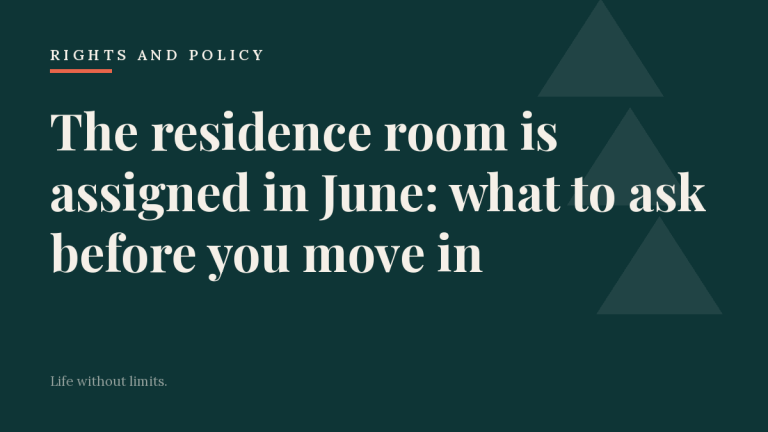 The residence room is assigned in June: what to ask before you move in