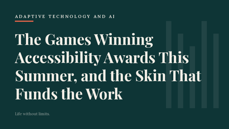 The Games Winning Accessibility Awards This Summer, and the Skin That Funds the Work