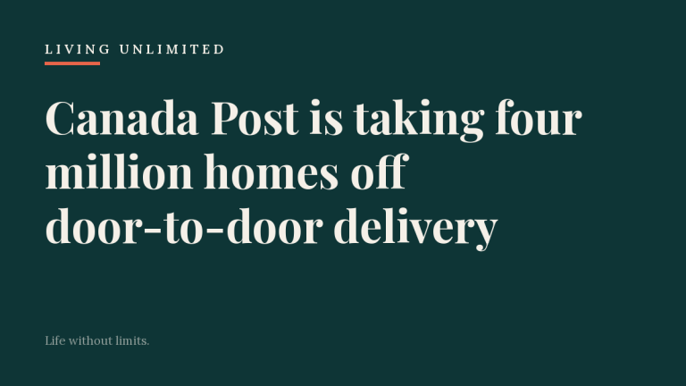 Featured image for 'Canada Post is taking four million homes off door-to-door delivery', a Living Unlimited article on adaptive lifestyle for people with disabilities.