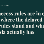 The access rules are in court now: where the delayed US web rules stand and what Canada actually has. Living Unlimited.